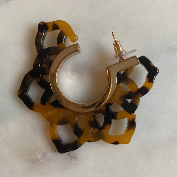 NEW Flower Hoop Earrings - Picture 2 of 2